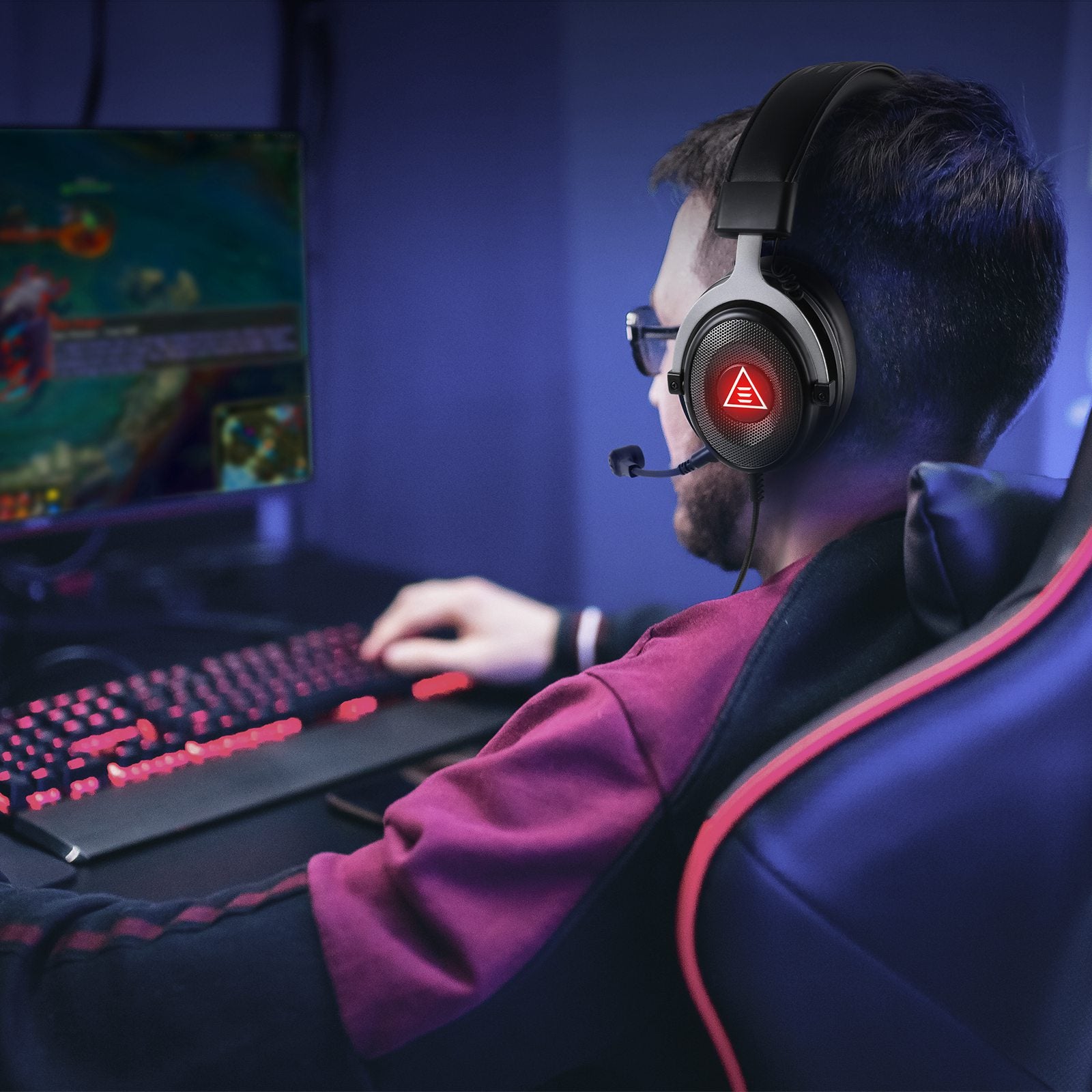 EKSA E900 Plus USB Gaming Headset Virtual 7.1 Surround Sound ENC Noise Cancellation LED Headphone EKSA E900 Plus USB Gaming Headset Virtual 7.1 Surround Sound ENC Noise Cancellation LED Headphone